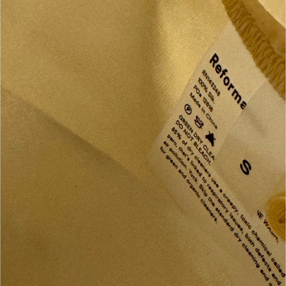 Reformation Sky Silk Blouse Ivory - Picture 6 of 8